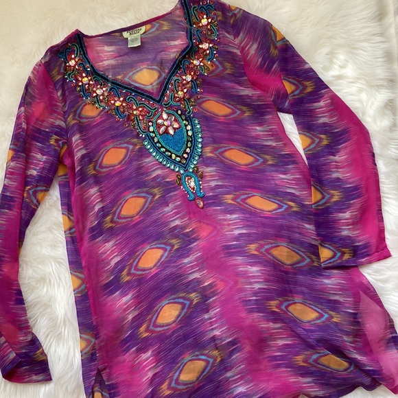 Embellishment Swim Coverup Size Medium - Picture 6 of 7